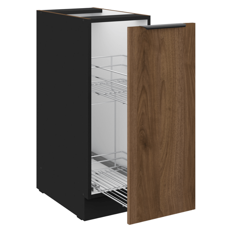 Casa si Gradina - Mobilier - Comode si corpuri - Corpuri bucatarie - Dulap inferior cu cos extensibil, nuc okapi/negru, MENZO 30 D CARGO BB - Infinity.ro