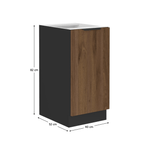 Casa si Gradina - Mobilier - Comode si corpuri - Corpuri bucatarie - Dulap inferior, nuc okapi/negru, MENZO 40 D 1F BB - Infinity.ro