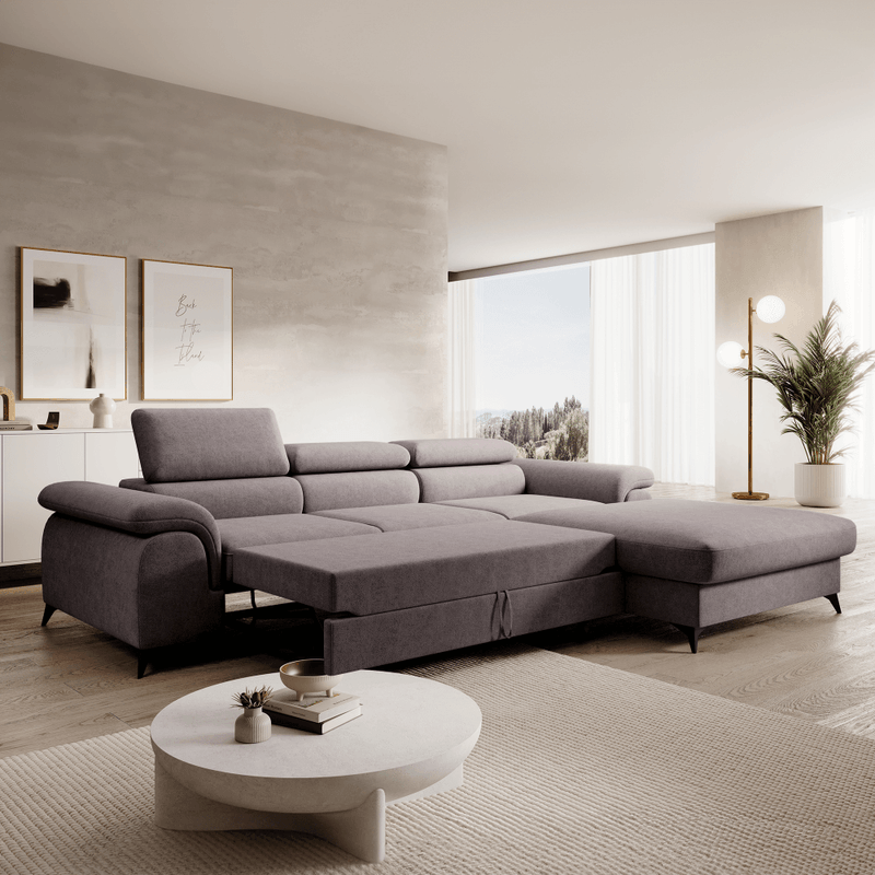 Casa si Gradina - Mobilier - Canapele si coltare - Coltare - Set canapea extensibila, maro, dreapta, HORTY ROH - Infinity.ro