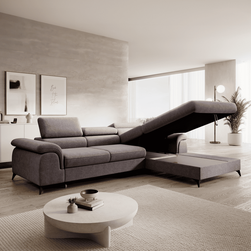 Casa si Gradina - Mobilier - Canapele si coltare - Coltare - Set canapea extensibila, maro, dreapta, HORTY ROH - Infinity.ro