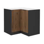 Casa si Gradina - Mobilier - Comode si corpuri - Corpuri bucatarie - Dulap de colt inferior, nuc okapi/negru, MENZO 90x90 DN 2F BB - Infinity.ro