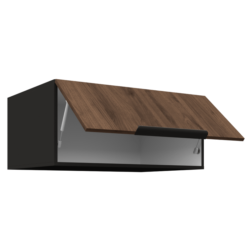 Casa si Gradina - Mobilier - Comode si corpuri - Corpuri bucatarie - Dulap superior, nuc okapi/negru, MENZO 80 NAGU-36 1F - Infinity.ro