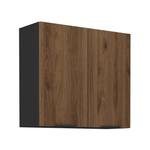Casa si Gradina - Mobilier - Comode si corpuri - Corpuri bucatarie - Dulap superior, nuc okapi/negru, MENZO 80 G-72 2F - Infinity.ro