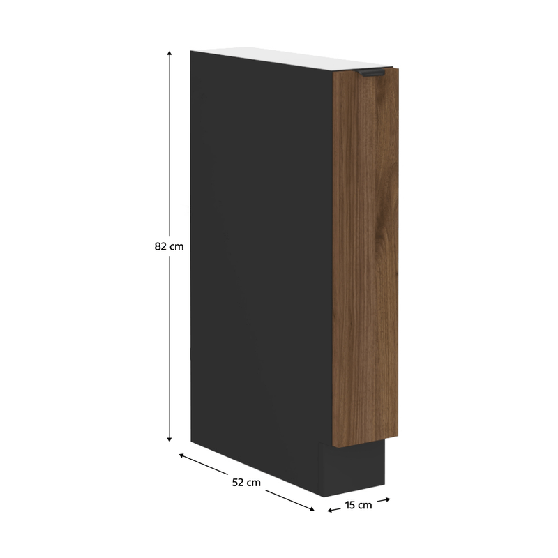 Casa si Gradina - Mobilier - Comode si corpuri - Corpuri bucatarie - Dulap inferior cu cos incorporat, nuc okapi/negru, MENZO 15 D CARGO BB - Infinity.ro