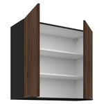 Casa si Gradina - Mobilier - Comode si corpuri - Corpuri bucatarie - Dulap superior, nuc okapi/negru, MENZO 80 G-72 2F - Infinity.ro