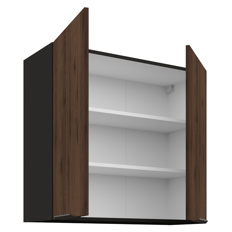 Casa si Gradina - Mobilier - Comode si corpuri - Corpuri bucatarie - Dulap superior, nuc okapi/negru, MENZO 80 G-72 2F - Infinity.ro