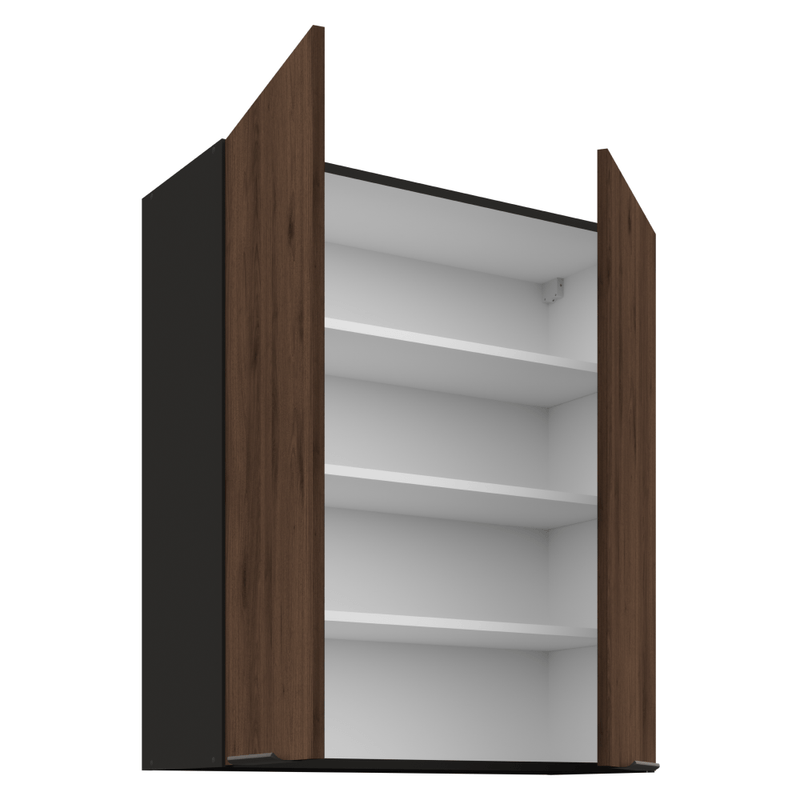 Casa si Gradina - Mobilier - Comode si corpuri - Corpuri bucatarie - Dulap superior, nuc okapi/negru, MENZO 80 G-90 2F - Infinity.ro
