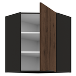 Casa si Gradina - Mobilier - Comode si corpuri - Corpuri bucatarie - Dulap de colt superior, nuc okapi/negru, MENZO 60x60 GN-72 1F - Infinity.ro