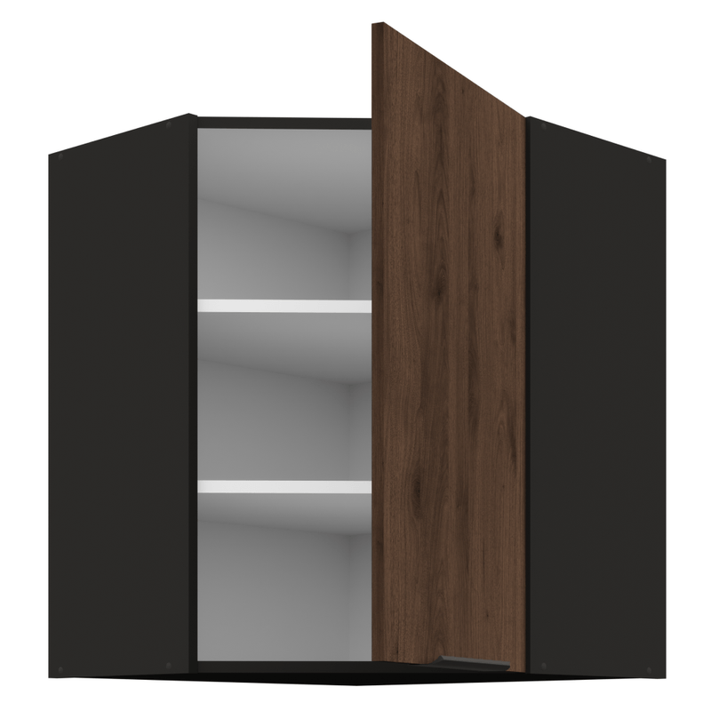 Casa si Gradina - Mobilier - Comode si corpuri - Corpuri bucatarie - Dulap de colt superior, nuc okapi/negru, MENZO 60x60 GN-72 1F - Infinity.ro