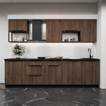 Casa si Gradina - Mobilier - Comode si corpuri - Corpuri bucatarie - Dulap superior, nuc okapi/negru, MENZO 60 G-90 1F - Infinity.ro