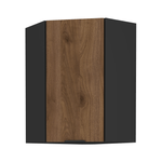 Casa si Gradina - Mobilier - Comode si corpuri - Corpuri bucatarie - Dulap de colt superior, nuc okapi/negru, MENZO 60x60 GN-90 1F - Infinity.ro