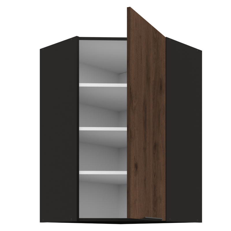 Casa si Gradina - Mobilier - Comode si corpuri - Corpuri bucatarie - Dulap de colt superior, nuc okapi/negru, MENZO 60x60 GN-90 1F - Infinity.ro