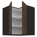 Casa si Gradina - Mobilier - Comode si corpuri - Corpuri bucatarie - Dulap de colt superior, nuc okapi/negru, MENZO 60x60 GN-72 2F - Infinity.ro