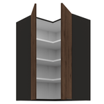 Casa si Gradina - Mobilier - Comode si corpuri - Corpuri bucatarie - Dulap de colt superior, nuc okapi/negru, MENZO 60x60 GN-90 2F - Infinity.ro