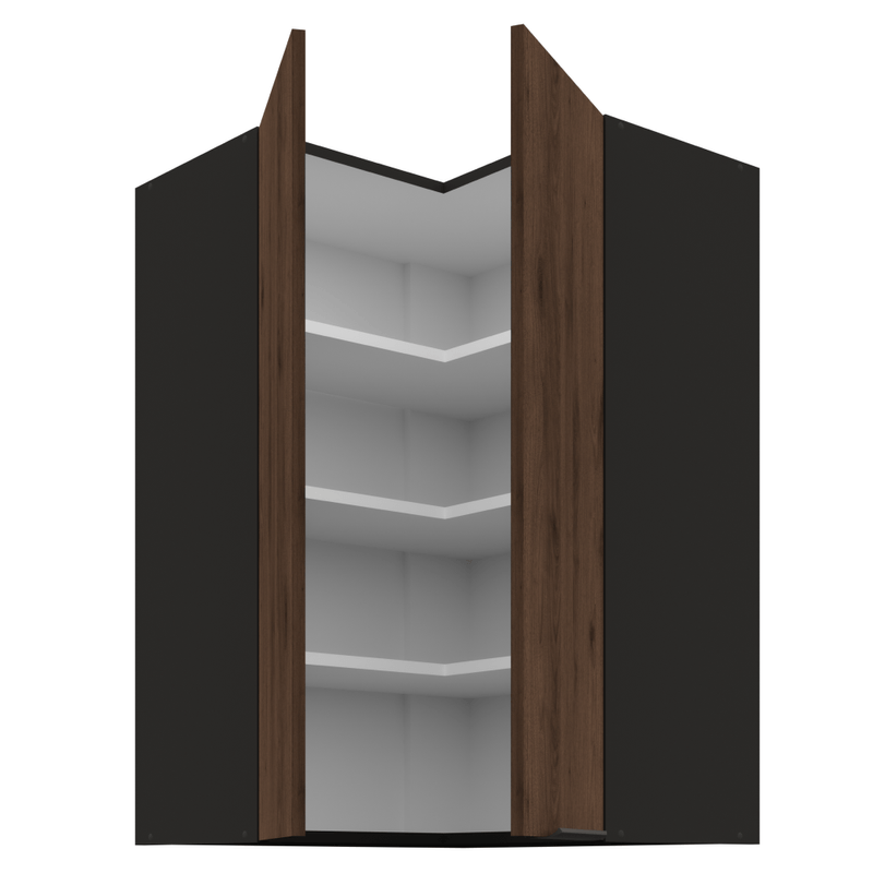 Casa si Gradina - Mobilier - Comode si corpuri - Corpuri bucatarie - Dulap de colt superior, nuc okapi/negru, MENZO 60x60 GN-90 2F - Infinity.ro