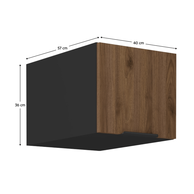 Casa si Gradina - Mobilier - Comode si corpuri - Corpuri bucatarie - Dulap superior, nuc okapi/negru, MENZO 40 NAGU-36 1F - Infinity.ro