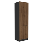 Casa si Gradina - Mobilier - Comode si corpuri - Corpuri bucatarie - Dulap inalt, nuc okapi/negru, MENZO 60 DK-210 2F - Infinity.ro