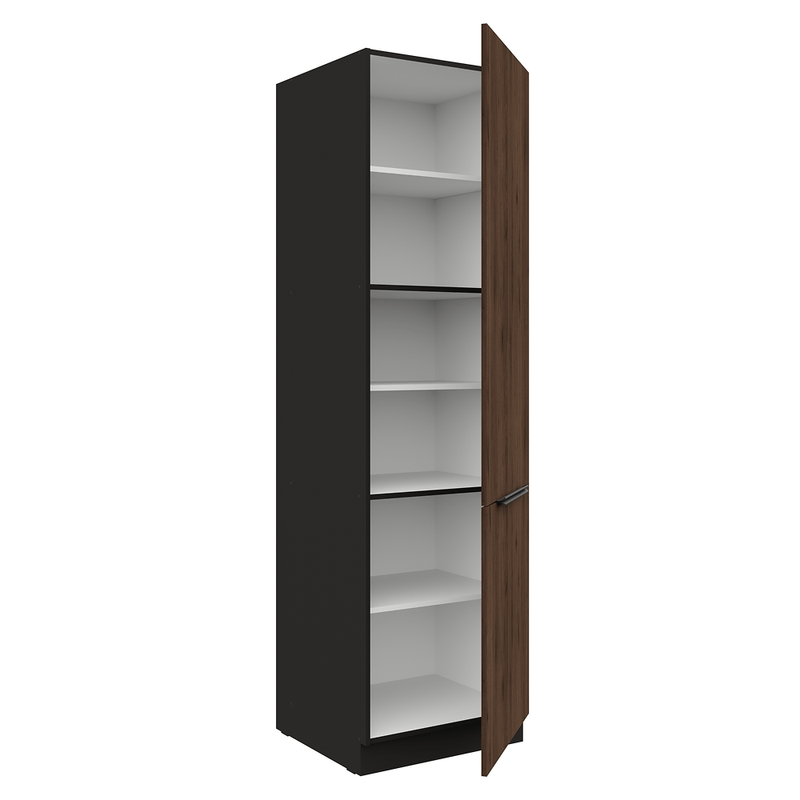 Casa si Gradina - Mobilier - Comode si corpuri - Corpuri bucatarie - Dulap inalt, nuc okapi/negru, MENZO 60 DK-210 2F - Infinity.ro