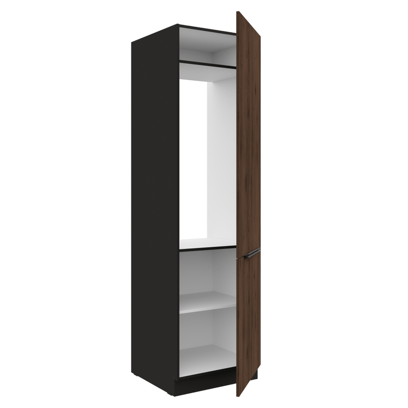 Casa si Gradina - Mobilier - Comode si corpuri - Corpuri bucatarie - Dulap pentru frigider incorporabil, nuc okapi/negru, MENZO 60 LO-210 2F - Infinity.ro