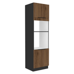 Casa si Gradina - Mobilier - Comode si corpuri - Corpuri bucatarie - Dulap inalt pentru cuptor si cuptor cu microunde, nuc okapi/negru, MENZO 60 DPM-210 2F - Infinity.ro