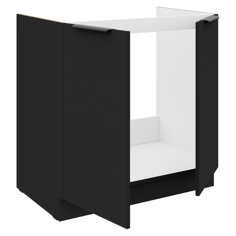 Casa si Gradina - Mobilier - Comode si corpuri - Corpuri bucatarie - Dulap de chiuveta, negru, SIBER 80 ZL 2F BB - Infinity.ro