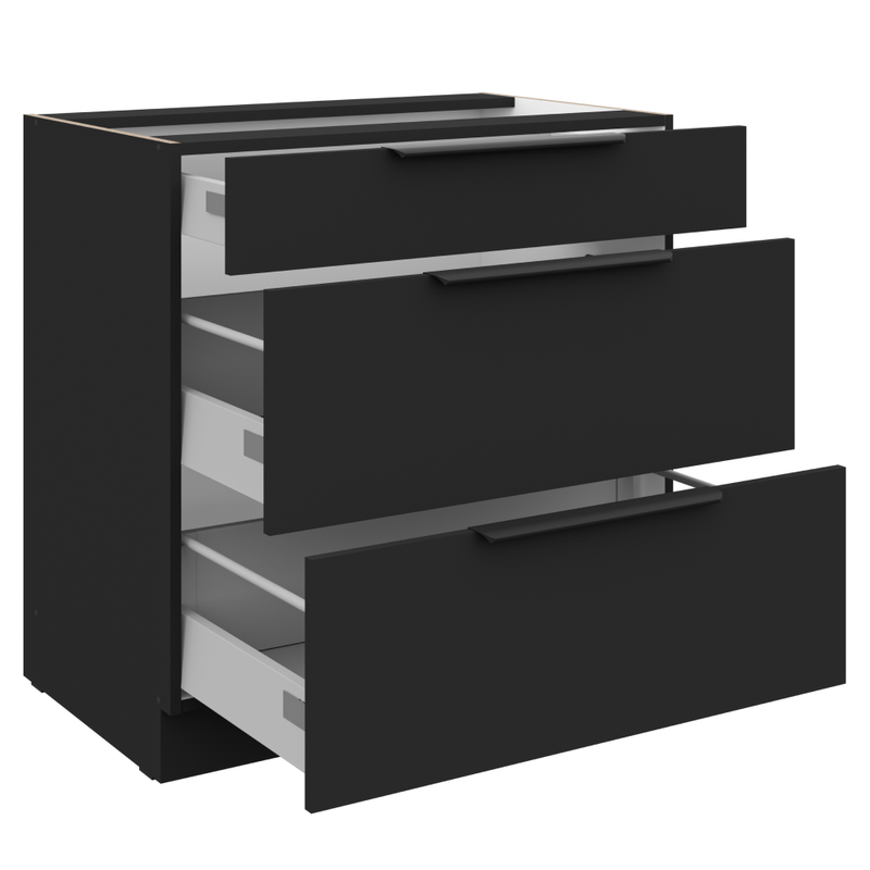 Casa si Gradina - Mobilier - Comode si corpuri - Corpuri bucatarie - Dulap inferior, negru, SIBER 80 D 3S BB - Infinity.ro