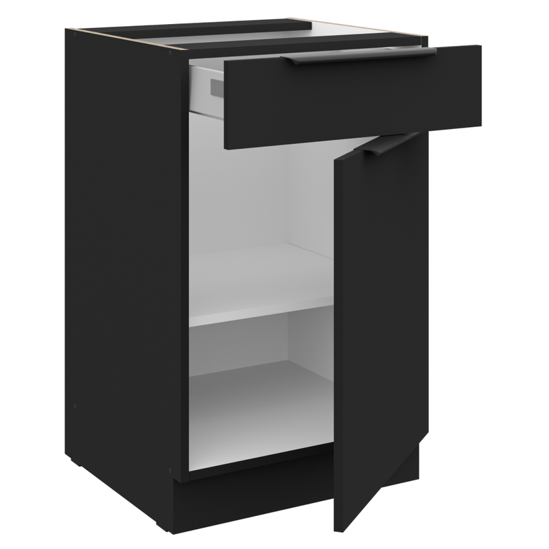 Casa si Gradina - Mobilier - Comode si corpuri - Corpuri bucatarie - Dulap inferior, negru, SIBER 50 D 1F 1S BB - Infinity.ro
