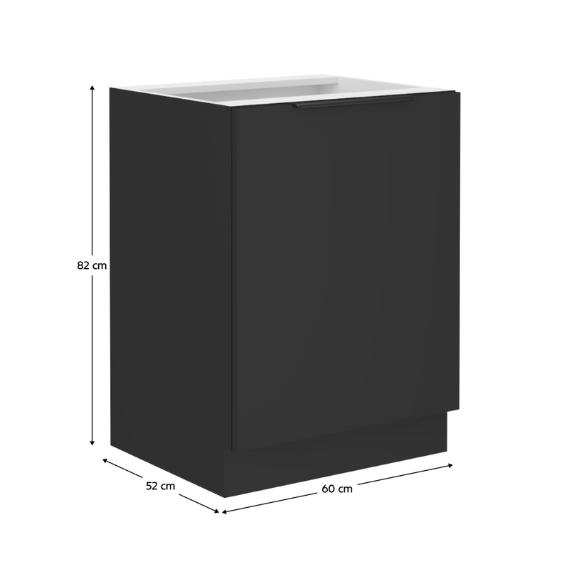 Casa si Gradina - Mobilier - Comode si corpuri - Corpuri bucatarie - Dulap inferior, negru, SIBER 60 D 1F BB - Infinity.ro