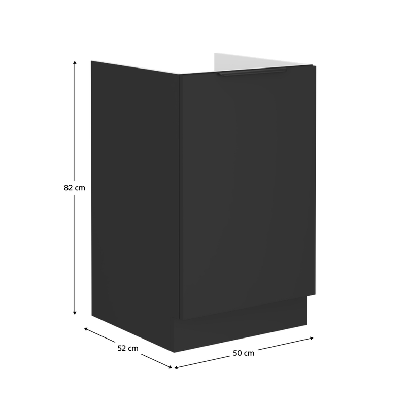 Casa si Gradina - Mobilier - Comode si corpuri - Corpuri bucatarie - Dulap de chiuveta, negru, SIBER 50 ZL 1F BB - Infinity.ro