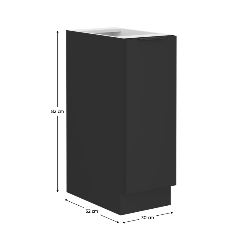 Casa si Gradina - Mobilier - Comode si corpuri - Corpuri bucatarie - Dulap inferior cu cos extensibil, negru, SIBER 30 D CARGO BB - Infinity.ro