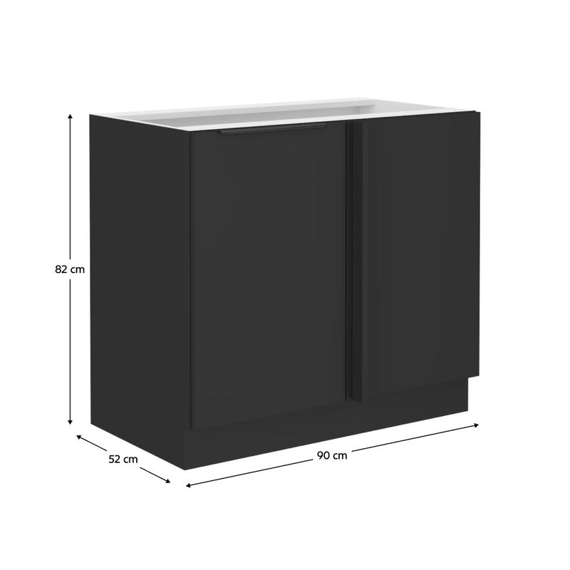 Casa si Gradina - Mobilier - Comode si corpuri - Corpuri bucatarie - Dulap inferior, negru, SIBER 105 ND 1F BB - Infinity.ro
