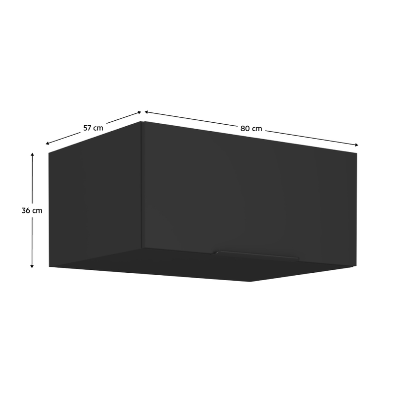 Casa si Gradina - Mobilier - Comode si corpuri - Corpuri bucatarie - Dulap superior, negru, SIBER 80 NAGU-36 1F - Infinity.ro