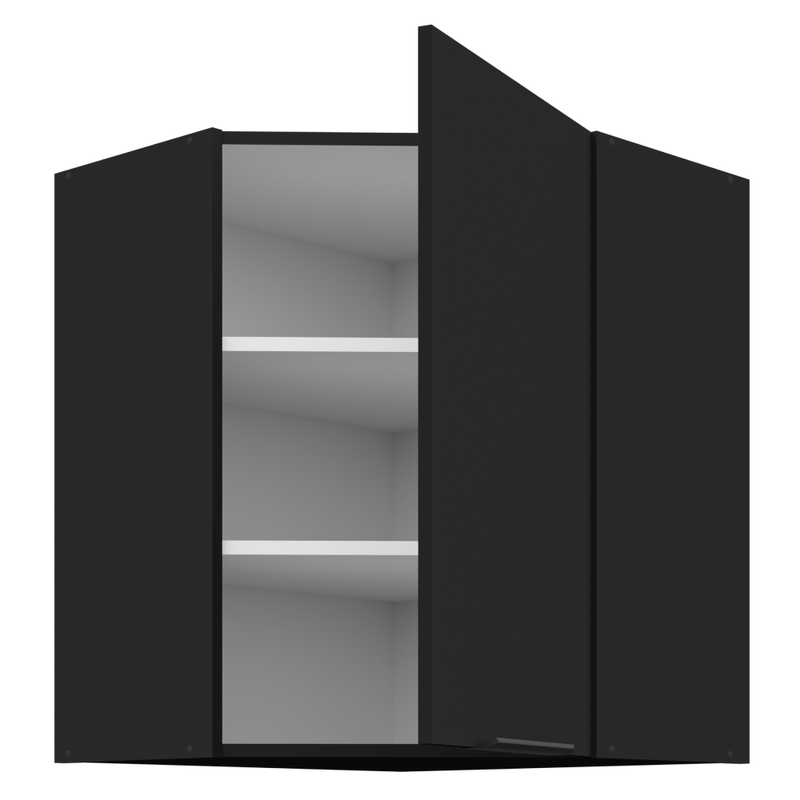 Casa si Gradina - Mobilier - Comode si corpuri - Corpuri bucatarie - Dulap de colt superior, negru, SIBER 60x60 GN-72 1F - Infinity.ro