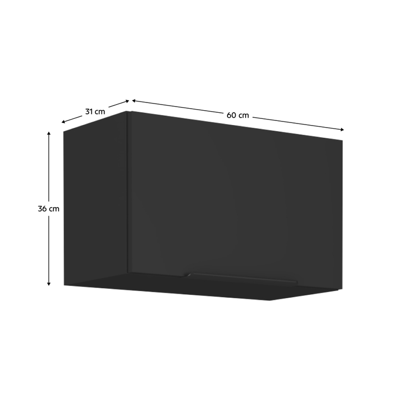 Casa si Gradina - Mobilier - Comode si corpuri - Corpuri bucatarie - Dulap superior, negru, SIBER 60 GU-36 1F - Infinity.ro