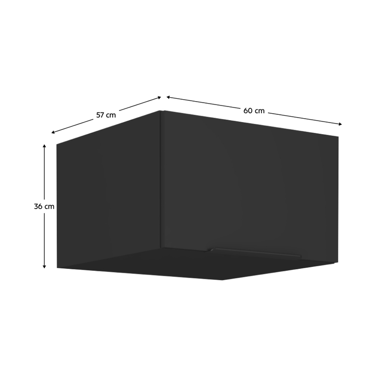 Casa si Gradina - Mobilier - Comode si corpuri - Corpuri bucatarie - Dulap superior, negru, SIBER 60 NAGU-36 1F - Infinity.ro