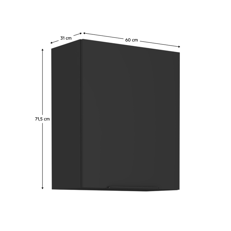 Casa si Gradina - Mobilier - Comode si corpuri - Corpuri bucatarie - Dulap de sus, negru, SIBER 60 G-72 1F - Infinity.ro