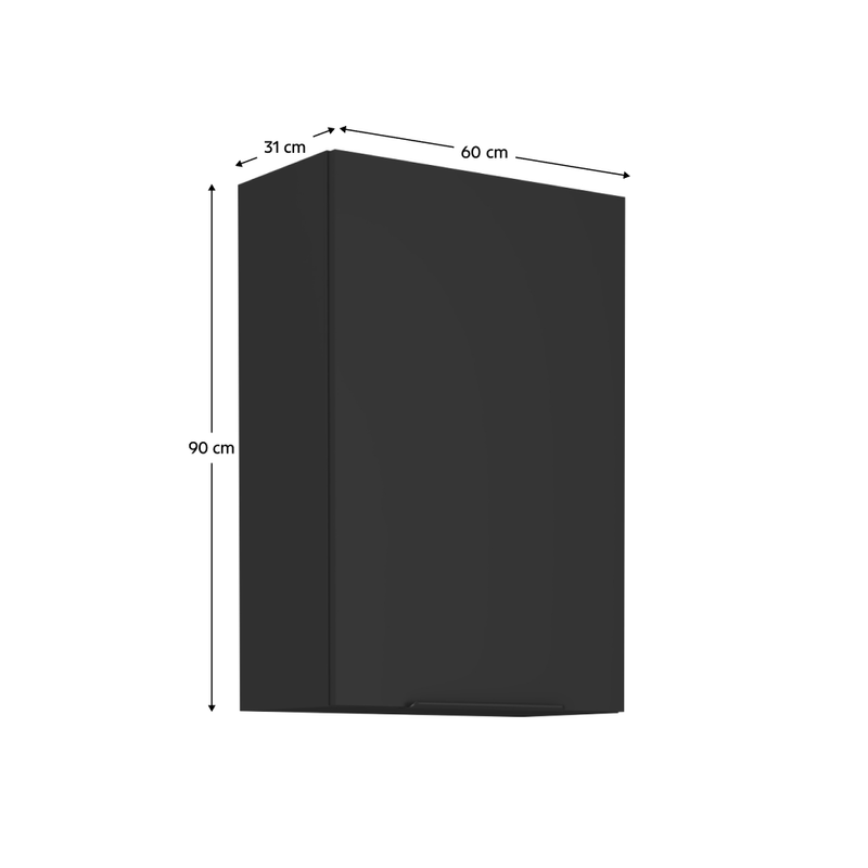 Casa si Gradina - Mobilier - Comode si corpuri - Corpuri bucatarie - Dulap de sus, negru, SIBER 60 G-90 1F - Infinity.ro