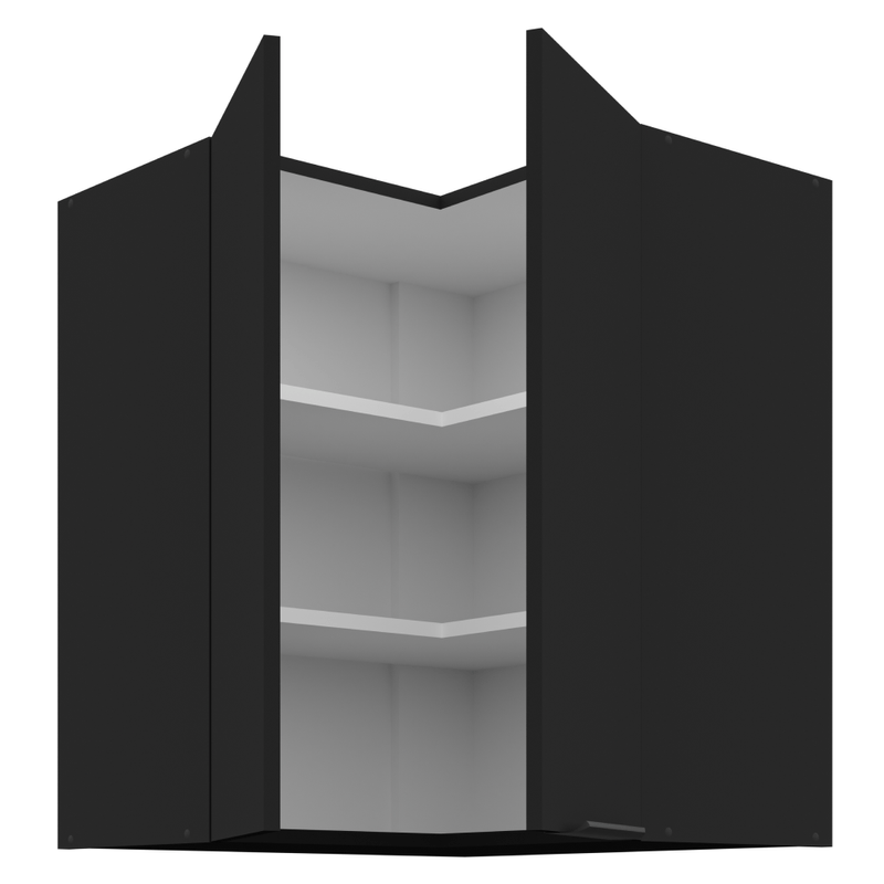 Casa si Gradina - Mobilier - Comode si corpuri - Corpuri bucatarie - Dulap de colt superior, negru, SIBER 60x60 GN-72 2F - Infinity.ro