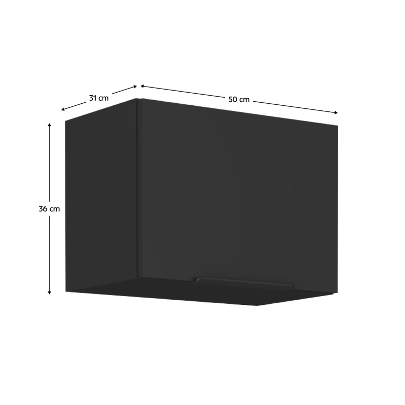 Casa si Gradina - Mobilier - Comode si corpuri - Corpuri bucatarie - Dulap superior, negru, SIBER 50 GU-36 1F - Infinity.ro