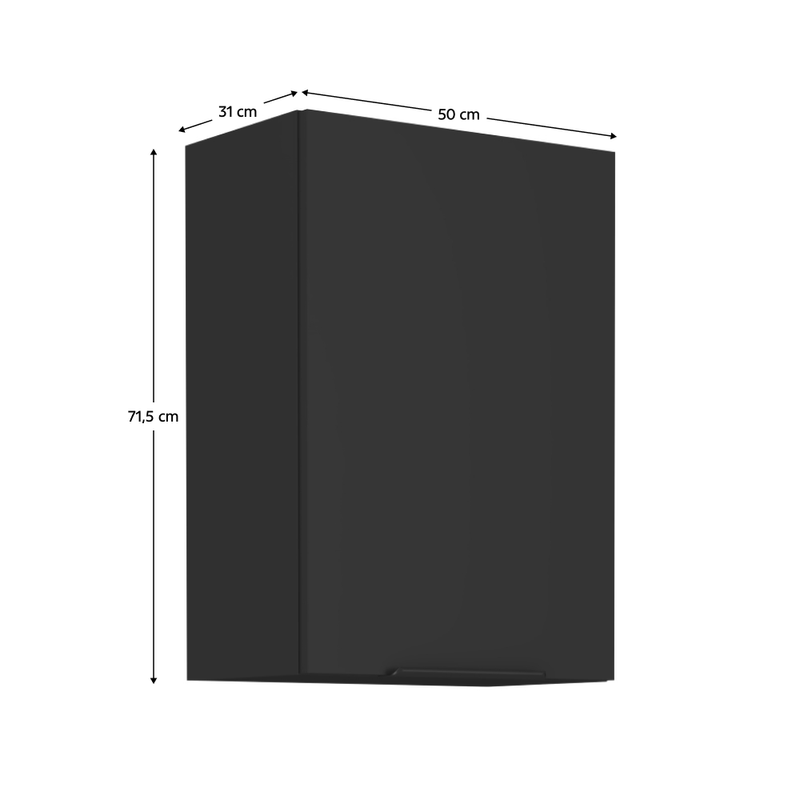 Casa si Gradina - Mobilier - Comode si corpuri - Corpuri bucatarie - Dulap de sus, negru, SIBER 50 G-72 1F - Infinity.ro