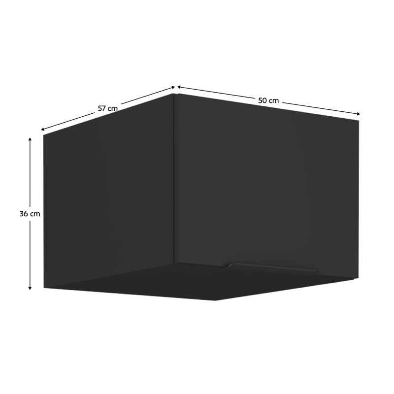 Casa si Gradina - Mobilier - Comode si corpuri - Corpuri bucatarie - Dulap superior, negru, SIBER 50 NAGU-36 1F - Infinity.ro