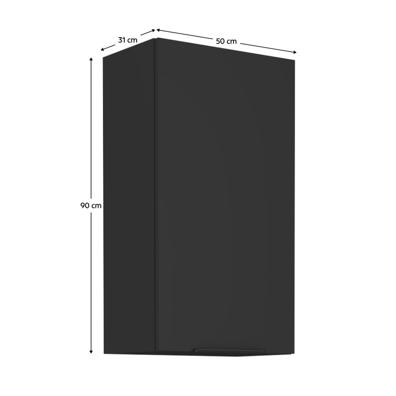 Casa si Gradina - Mobilier - Comode si corpuri - Corpuri bucatarie - Dulap de sus, negru, SIBER 50 G-90 1F - Infinity.ro
