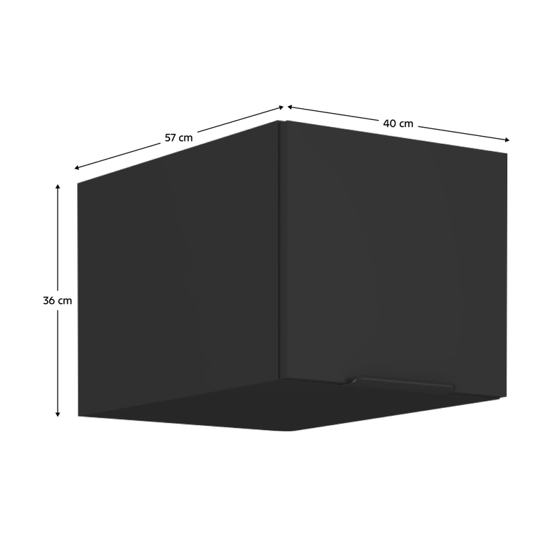 Casa si Gradina - Mobilier - Comode si corpuri - Corpuri bucatarie - Dulap superior, negru, SIBER 40 NAGU-36 1F - Infinity.ro