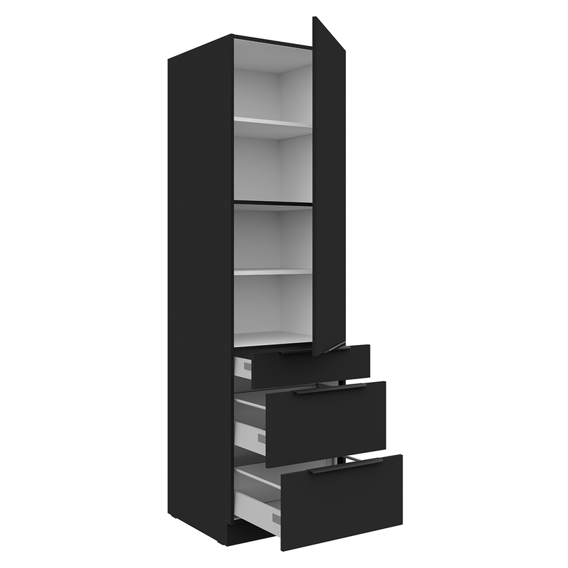 Casa si Gradina - Mobilier - Comode si corpuri - Corpuri bucatarie - Dulap inalt, negru, SIBER 60 DKS-210 3S1F - Infinity.ro