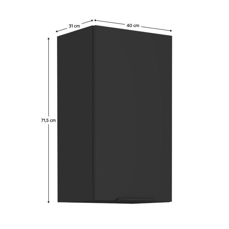 Casa si Gradina - Mobilier - Comode si corpuri - Corpuri bucatarie - Dulap superior, negru, SIBER 40 G-72 1F - Infinity.ro