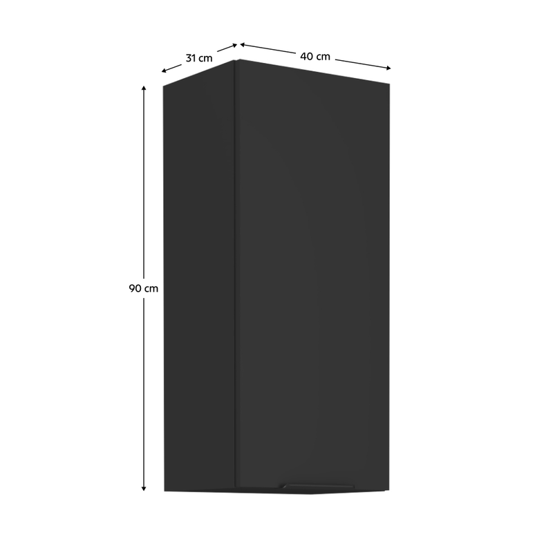 Casa si Gradina - Mobilier - Comode si corpuri - Corpuri bucatarie - Dulap de sus, negru, SIBER 40 G-90 1F - Infinity.ro