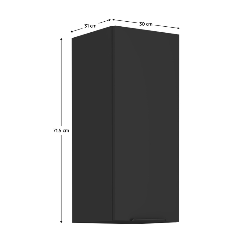 Casa si Gradina - Mobilier - Comode si corpuri - Corpuri bucatarie - Dulap superior, negru, SIBER 30 G-72 1F - Infinity.ro