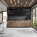 Casa si Gradina - Mobilier - Comode si corpuri - Corpuri bucatarie - Dulap pentru frigider incorporat, negru, SIBER 60 LO-210 2F - Infinity.ro
