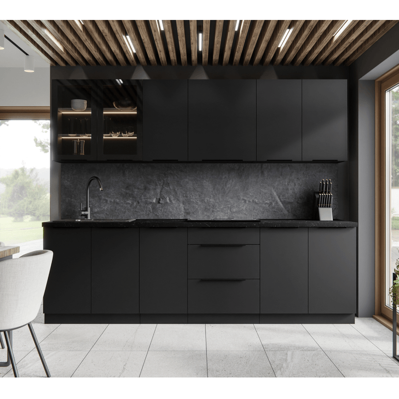 Casa si Gradina - Mobilier - Comode si corpuri - Corpuri bucatarie - Dulap superior, negru, SIBER 30 G-90 1F - Infinity.ro