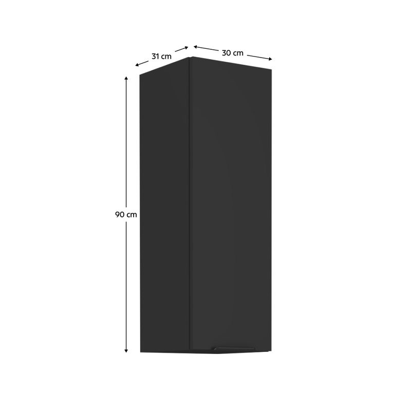 Casa si Gradina - Mobilier - Comode si corpuri - Corpuri bucatarie - Dulap superior, negru, SIBER 30 G-90 1F - Infinity.ro